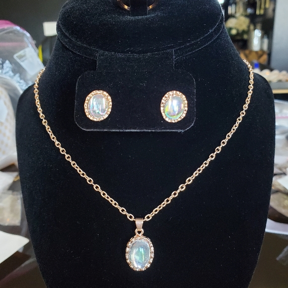Gorgeous faux fire opal jewelry set - Picture 8 of 9
